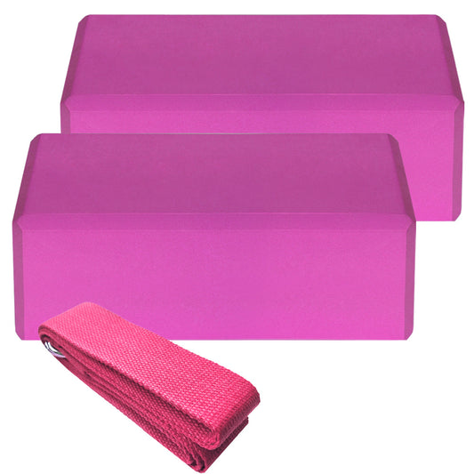 2pcs EVA Yoga Blocks 1pcs Cotton Yoga Strap