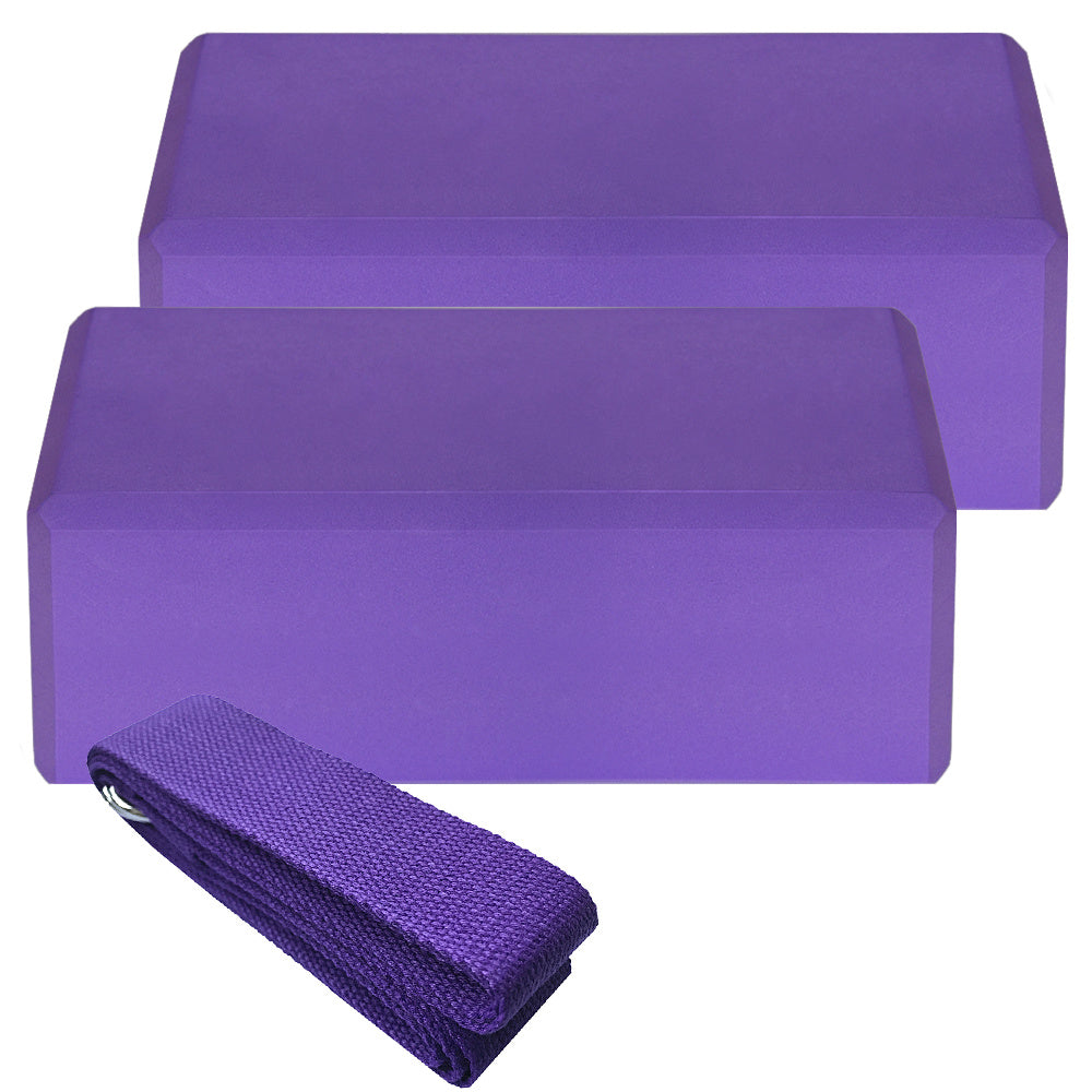 2pcs EVA Yoga Blocks 1pcs Cotton Yoga Strap